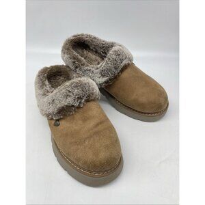 Skechers BOBS Women's Keepsakes Lite Cozy Comfort Clog Slippers Brown Size 8